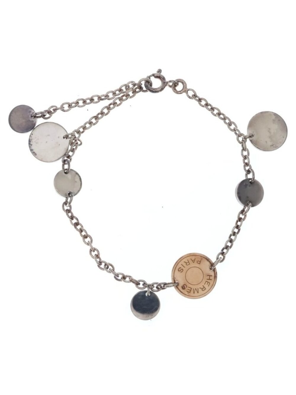Hermes Exuri Bracelet White Gold Pink Chain